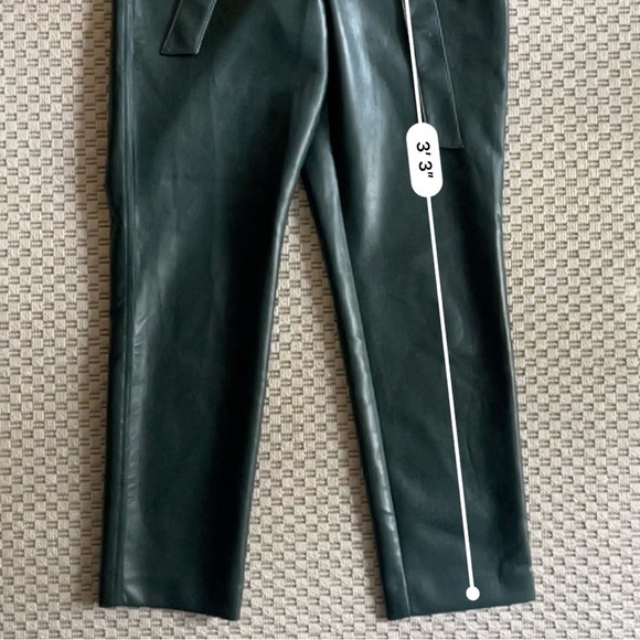 Aritzia Babaton Belted Tie-front Vegan Leather Pants - Dark Green - Size 0 - Picture 11 of 11